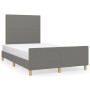 Estructura de cama con cabecero tela gris oscuro 120x190 cm de vidaXL, Camas y somieres - Ref: Foro24-3270500, Precio: 171,20...