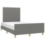 Estructura de cama con cabecero tela gris oscuro 120x190 cm de vidaXL, Camas y somieres - Ref: Foro24-3270500, Precio: 171,20...