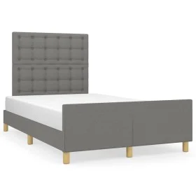 Estructura de cama con cabecero tela gris oscuro 120x190 cm de vidaXL, Camas y somieres - Ref: Foro24-3270542, Precio: 169,93...