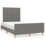 Estructura de cama con cabecero tela gris oscuro 120x190 cm de vidaXL, Camas y somieres - Ref: Foro24-3270542, Precio: 172,69...