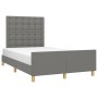 Estructura de cama con cabecero tela gris oscuro 120x190 cm de vidaXL, Camas y somieres - Ref: Foro24-3270542, Precio: 172,69...