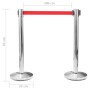 Barrera de cinta tipo aeropuerto con soportes acero plateado de vidaXL, Barreras de seguridad - Ref: Foro24-51160, Precio: 64...