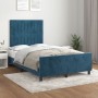 Estructura cama con cabecero terciopelo azul oscuro 120x190 cm de vidaXL, Camas y somieres - Ref: Foro24-3270594, Precio: 175...