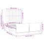 Estructura cama con cabecero terciopelo azul oscuro 120x190 cm de vidaXL, Camas y somieres - Ref: Foro24-3270594, Precio: 175...