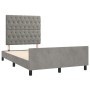 Estructura cama con cabecero terciopelo gris claro 120x190 cm de vidaXL, Camas y somieres - Ref: Foro24-3270596, Precio: 194,...