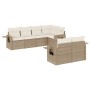 Set sofás de jardín 7 piezas y cojines ratán sintético beige en Conjuntos de jardín | Comprar online en Foru.es