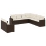 Set de sofás de jardín 9 pzas y cojines ratán sintético marrón de vidaXL, Conjuntos de jardín - Ref: Foro24-3219143, Precio: ...