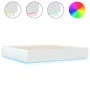 Estructura cama y luces LED madera ingeniería blanca 200x200 cm de vidaXL, Camas y somieres - Ref: Foro24-3209583, Precio: 19...