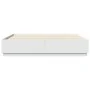 Estructura cama y luces LED madera ingeniería blanca 200x200 cm de vidaXL, Camas y somieres - Ref: Foro24-3209583, Precio: 19...
