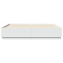 Estructura cama y luces LED madera ingeniería blanca 200x200 cm de vidaXL, Camas y somieres - Ref: Foro24-3209583, Precio: 19...