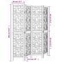 Biombo separador de 4 paneles madera maciza paulownia marrón de vidaXL, Divisores de ambientes - Ref: Foro24-358866, Precio: ...