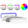 Estructura de cama con cabecero y luces LED blanco 150x200 cm de vidaXL, Camas y somieres - Ref: Foro24-3207602, Precio: 164,...