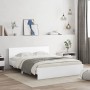Estructura de cama con cabecero y luces LED blanco 150x200 cm de vidaXL, Camas y somieres - Ref: Foro24-3207602, Precio: 164,...