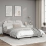 Estructura cama con luces LED cuero sintético blanco 120x200 cm de vidaXL, Camas y somieres - Ref: Foro24-3214009, Precio: 19...