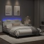 Estructura cama con luces LED cuero sintético blanco 120x200 cm de vidaXL, Camas y somieres - Ref: Foro24-3214009, Precio: 19...