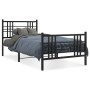 Estructura de cama con cabecero y estribo metal negro 107x203cm de vidaXL, Camas y somieres - Ref: Foro24-376338, Precio: 89,...