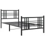 Estructura de cama con cabecero y estribo metal negro 107x203cm de vidaXL, Camas y somieres - Ref: Foro24-376338, Precio: 89,...