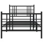 Estructura de cama con cabecero y estribo metal negro 107x203cm de vidaXL, Camas y somieres - Ref: Foro24-376338, Precio: 89,...
