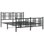 Estructura de cama cabecero y estribo metal negro 150x200 cm de vidaXL, Camas y somieres - Ref: Foro24-376344, Precio: 133,85...