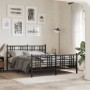 Estructura de cama cabecero y estribo metal negro 150x200 cm de vidaXL, Camas y somieres - Ref: Foro24-376344, Precio: 133,85...