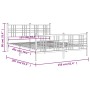 Estructura de cama cabecero y estribo metal negro 150x200 cm de vidaXL, Camas y somieres - Ref: Foro24-376344, Precio: 133,85...