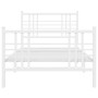 Estructura cama metal con cabecero y pie cama blanca 90x200 cm de vidaXL, Camas y somieres - Ref: Foro24-376384, Precio: 84,0...