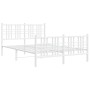 Estructura cama metal con cabecero y estribo blanco 140x200 cm de vidaXL, Camas y somieres - Ref: Foro24-376392, Precio: 132,...