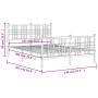Estructura cama metal con cabecero y estribo blanco 140x200 cm de vidaXL, Camas y somieres - Ref: Foro24-376392, Precio: 132,...