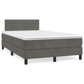 Cama box spring con colchón terciopelo gris oscuro 120x190 cm de vidaXL, Camas y somieres - Ref: Foro24-3269844, Precio: 377,...