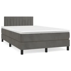 Box spring bed with dark gray velvet mattress 120x190 cm by vidaXL, Beds and slatted bases - Ref: Foro24-3269850, Price: 390,...