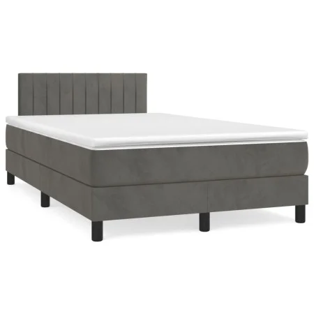Box spring bed with dark gray velvet mattress 120x190 cm by vidaXL, Beds and slatted bases - Ref: Foro24-3269850, Price: 390,...