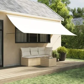 Toldo retráctil de tela y acero crema 350x150 cm by vidaXL, Awnings - Ref: Foro24-368762, Price: 70,57 €, Discount: %