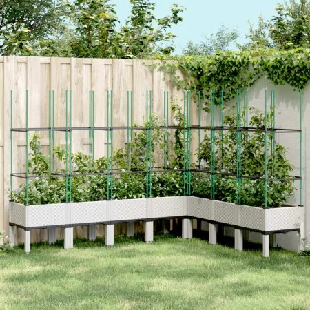 Jardinera con enrejado PP blanco 200x160x142,5 cm de vidaXL, Maceteros y jardineras - Ref: Foro24-367974, Precio: 134,12 €, D...