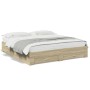 Cama con cajones madera ingeniería roble Sonoma 200x200 cm de vidaXL, Camas y somieres - Ref: Foro24-3280358, Precio: 207,03 ...
