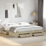 Cama con cajones madera ingeniería roble Sonoma 200x200 cm de vidaXL, Camas y somieres - Ref: Foro24-3280358, Precio: 207,03 ...