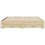 Cama con cajones madera ingeniería roble Sonoma 200x200 cm de vidaXL, Camas y somieres - Ref: Foro24-3280358, Precio: 207,03 ...