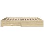 Cama con cajones madera ingeniería roble Sonoma 200x200 cm de vidaXL, Camas y somieres - Ref: Foro24-3280358, Precio: 207,03 ...