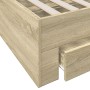 Cama con cajones madera ingeniería roble Sonoma 200x200 cm de vidaXL, Camas y somieres - Ref: Foro24-3280358, Precio: 207,03 ...