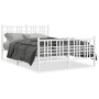 Estructura cama con cabecero y estribo metal blanco 137x190 cm de vidaXL, Camas y somieres - Ref: Foro24-376390, Precio: 109,...