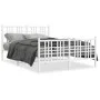 Estructura cama con cabecero y estribo metal blanco 137x190 cm de vidaXL, Camas y somieres - Ref: Foro24-376390, Precio: 108,...