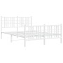 Estructura cama con cabecero y estribo metal blanco 137x190 cm de vidaXL, Camas y somieres - Ref: Foro24-376390, Precio: 109,...