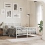 Estructura cama con cabecero y estribo metal blanco 137x190 cm de vidaXL, Camas y somieres - Ref: Foro24-376390, Precio: 109,...