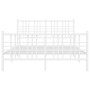 Estructura cama con cabecero y estribo metal blanco 137x190 cm de vidaXL, Camas y somieres - Ref: Foro24-376390, Precio: 109,...