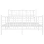 Estructura cama con cabecero y estribo metal blanco 137x190 cm de vidaXL, Camas y somieres - Ref: Foro24-376390, Precio: 108,...