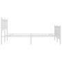 Estructura cama con cabecero y estribo metal blanco 137x190 cm de vidaXL, Camas y somieres - Ref: Foro24-376390, Precio: 109,...