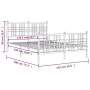 Estructura cama con cabecero y estribo metal blanco 137x190 cm de vidaXL, Camas y somieres - Ref: Foro24-376390, Precio: 108,...