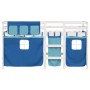 Cama alta para niños con cortinas madera pino azul 90x200 cm de vidaXL, Camas y somieres - Ref: Foro24-3283821, Precio: 181,0...