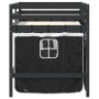 Cama alta niños con cortinas madera pino blanco negro 90x200 cm de vidaXL, Camas y somieres - Ref: Foro24-3283823, Precio: 19...