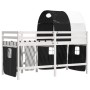 Cama alta niños con túnel madera pino blanco negro 90x190 cm de vidaXL, Camas y somieres - Ref: Foro24-3283856, Precio: 220,9...