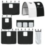 Cama alta niños con túnel madera pino blanco negro 90x190 cm de vidaXL, Camas y somieres - Ref: Foro24-3283856, Precio: 220,9...